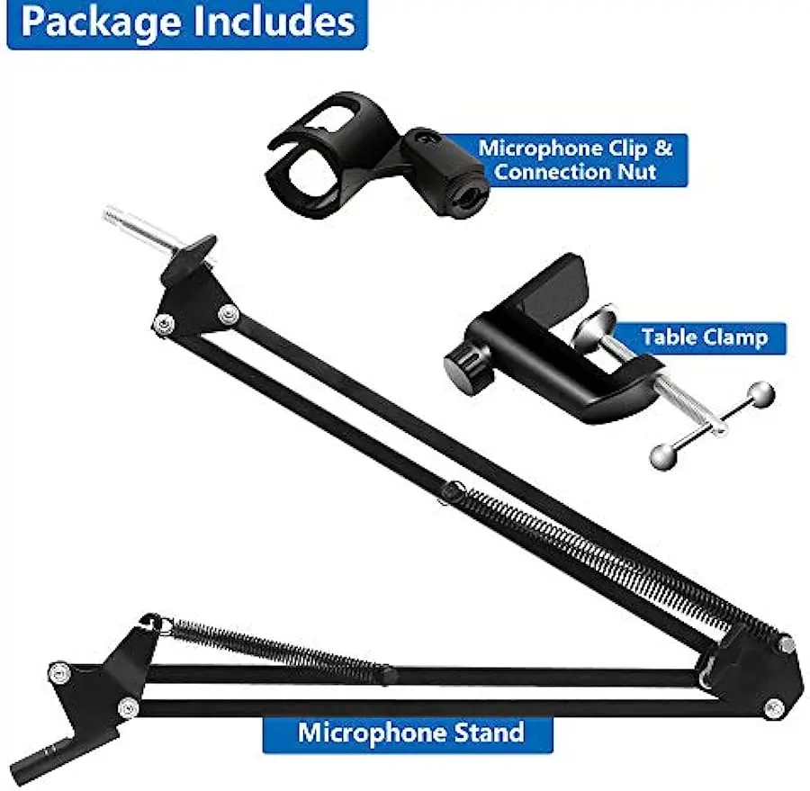 Adjustable Microphone Desk Stand for HyperX Mic Boom Arm Stand for Broadcasting Recording, Voice-Over Sound Studio, Stages