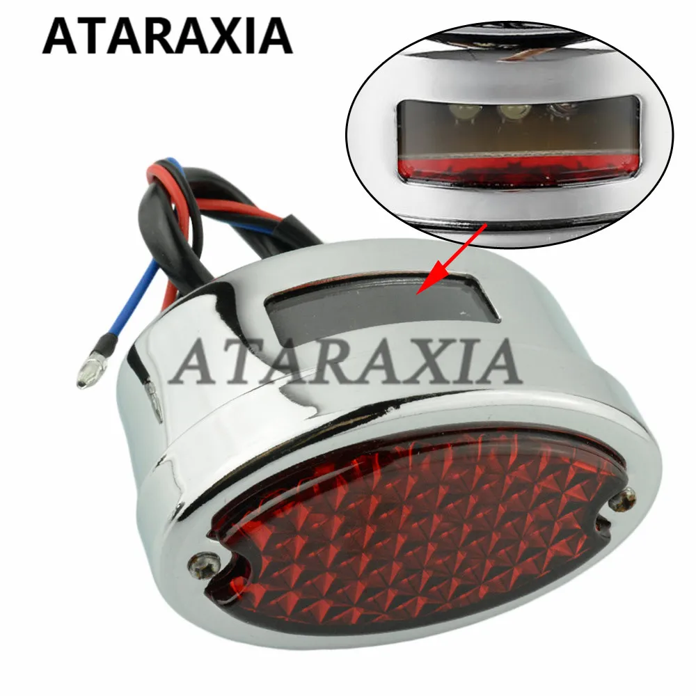 Retro LED Tail Light License Plate Lights Bracket For Harley Brake Stop Lights For Chopper Bobber Taillight Cat Eye Rear Lamp