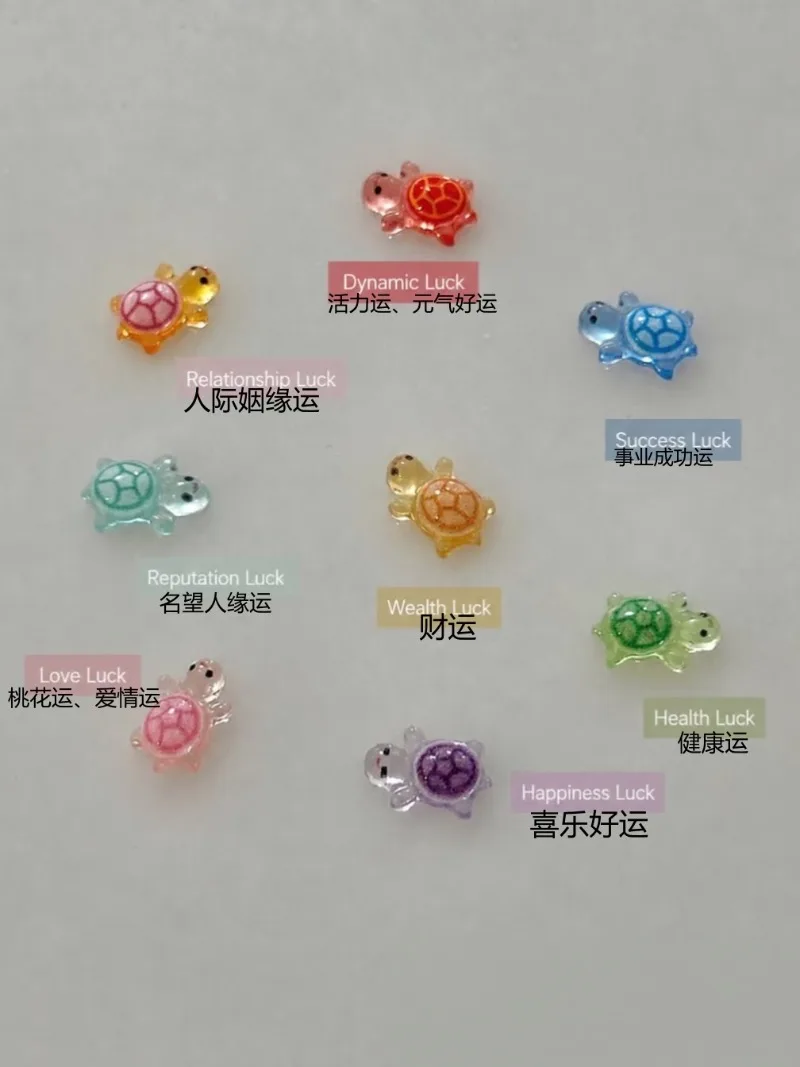 100PCS-Mini Resin Turtles Night Glow Turtle Figurines Realistic Tiny Turtles Acrylic Small Animals Figures for Micro Landscaping