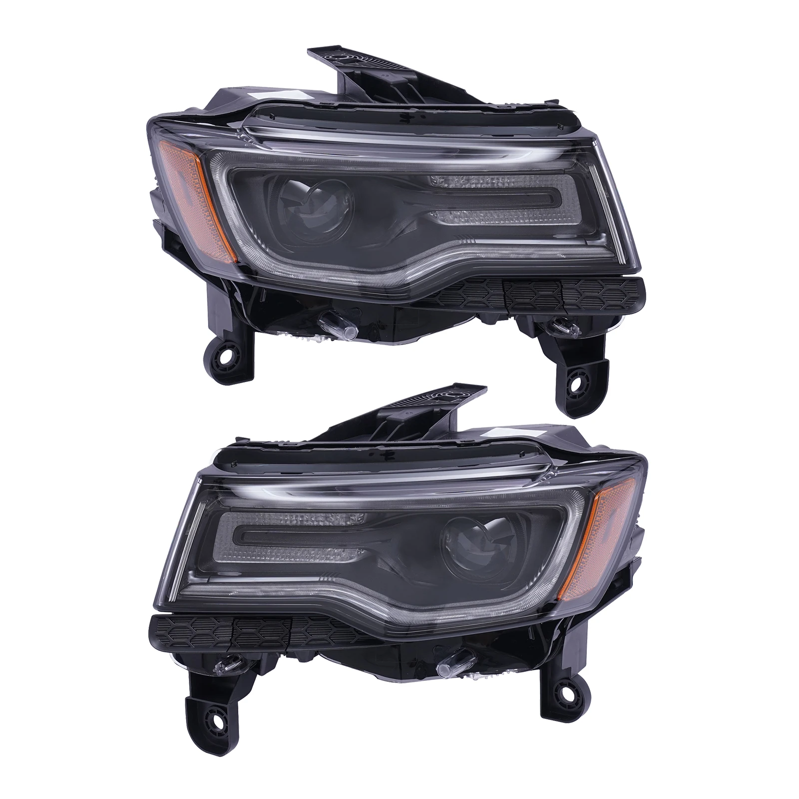 

[Left or Right] Side Headlight Xenon LED HID Black Headlight For 2016-2021 Jeep Grand Cherokee 68266647AH 68266648AH ​