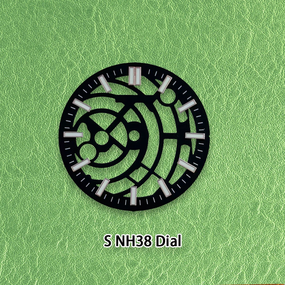 S Dial NH38 Dial 31.8mm NH370 Gradient Dial Fit NH70 Movement Green Luminous Quality Delicate Watch Modification Accessories