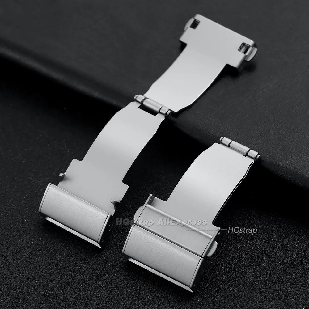 Stainless Steel Watch Buckle 18mm 20mm 22mm Universal Watch Clasp Double Press Metal Replacement Buckle for Mesh Belt Accessory view 2