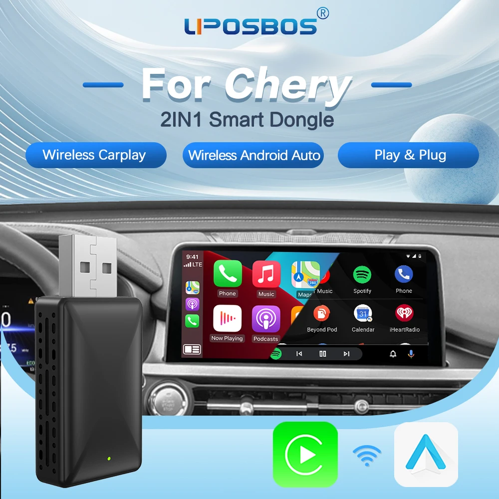 Беспроводной адаптер Carplay Android Auto 2in1 Smart Dongle Play&Plug для Chery Arrizo 5 Arrizo 7 Tiggo 3 Tiggo 3X Tiggo 5X Tiggo 2