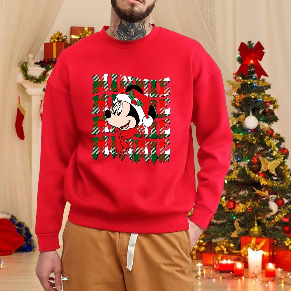 

Men's New Christmas Mickey Mouse Print Sweatshirt Outdoor Long-Sleeve Christmas Clothing Gift Pullover