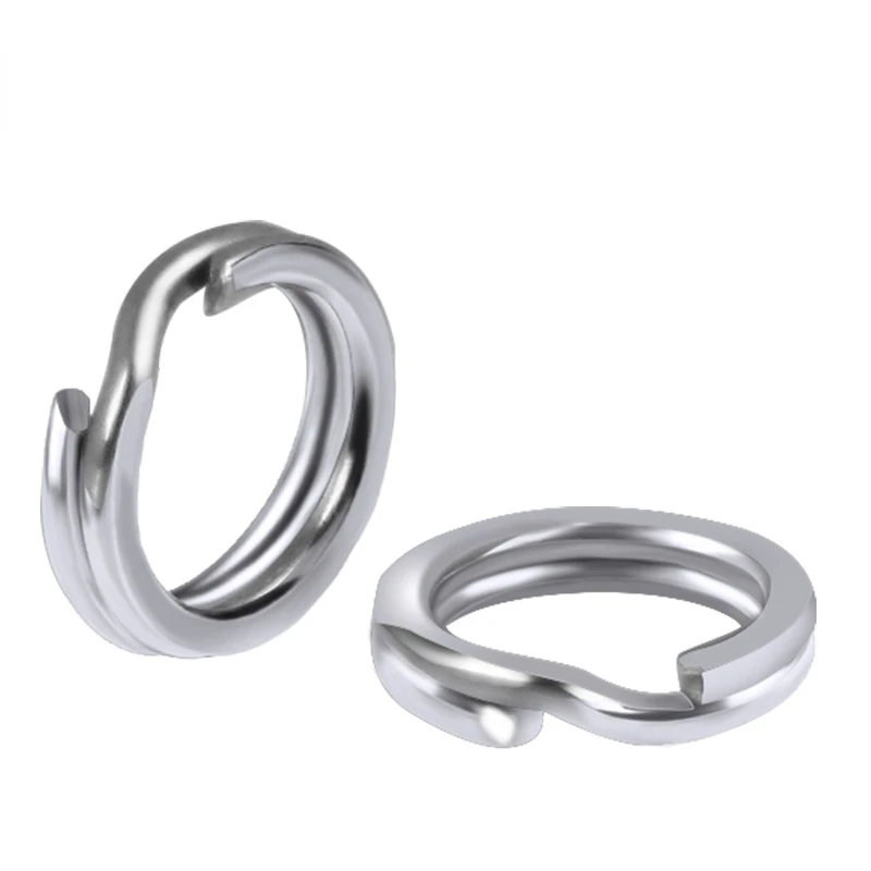 50/100pcs Fishing Rings Stainless Steel Split Ring High Quality Strengthen Solid Ring Lure Connecting Ring Fishing Accessories