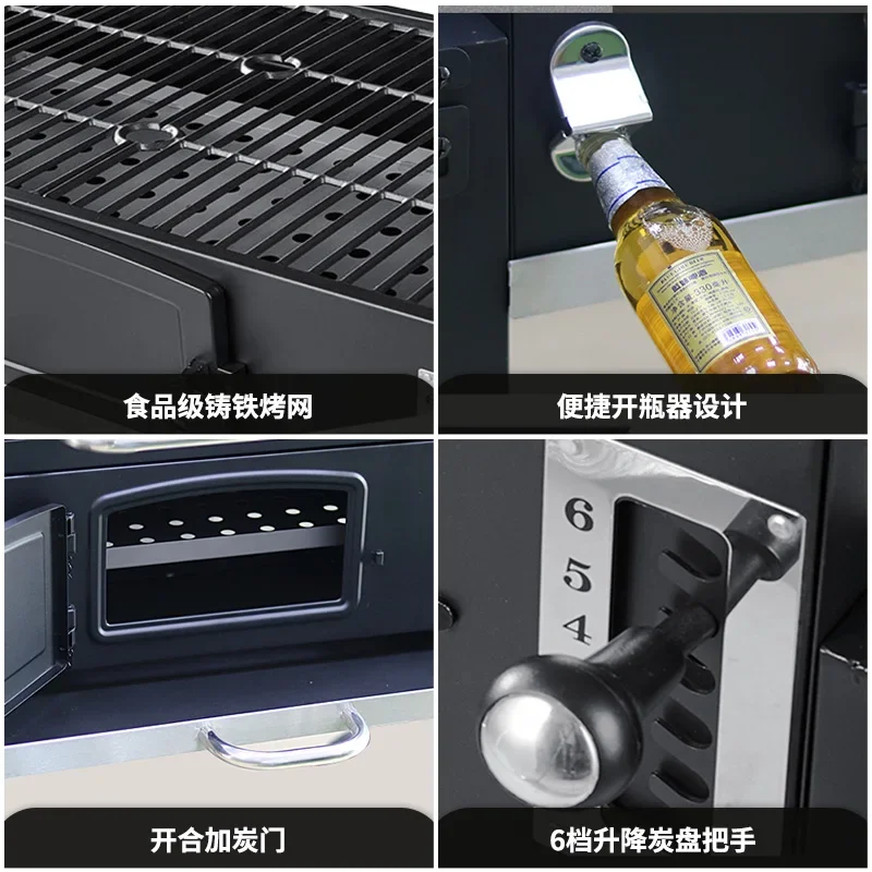 

Villa courtyard built-in home charcoal outdoor charcoal grill American style stew BBQ