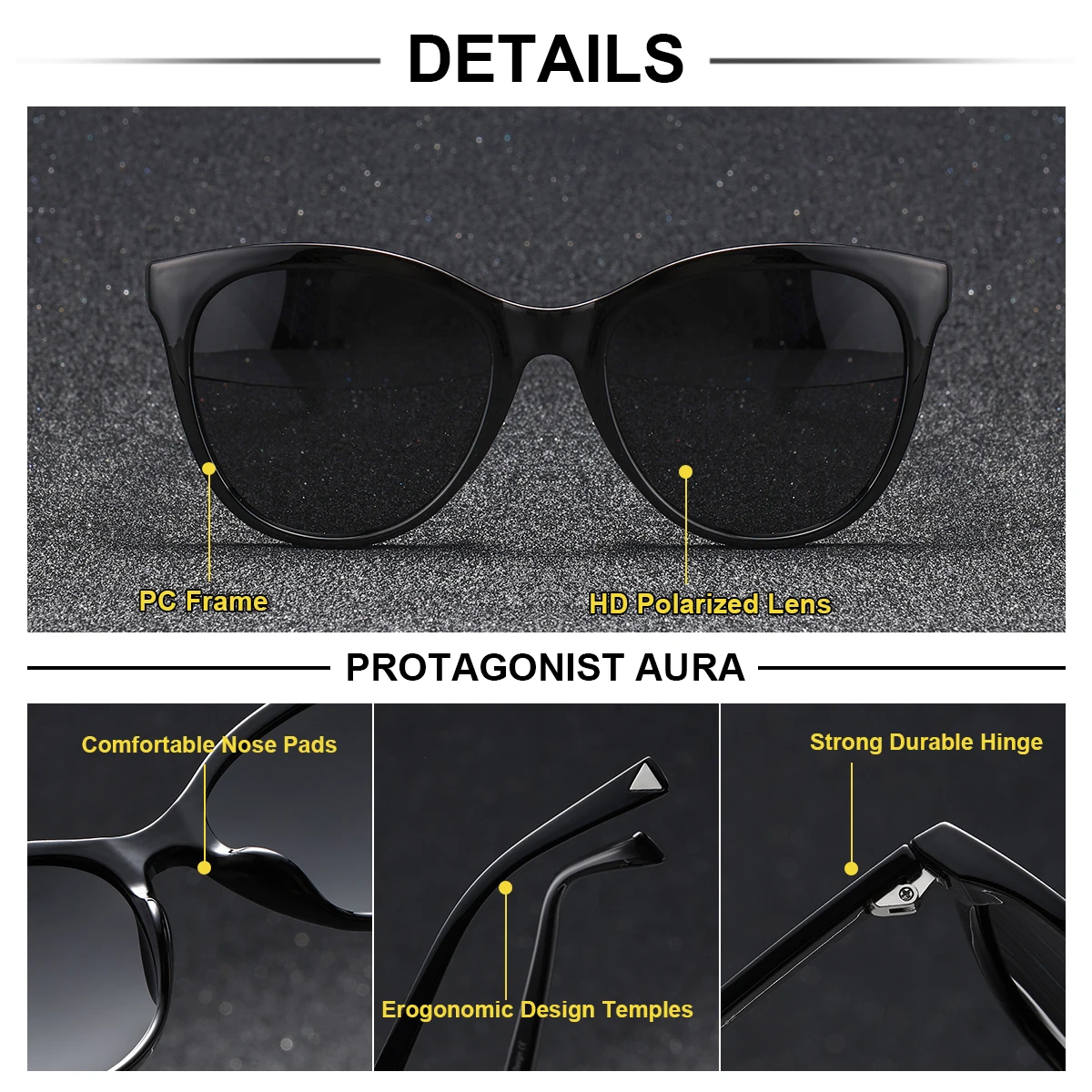 BARCUR 1 PCS Trendy Women\'s Pink Sunglasses PC Cat Eye Frame Fashion Apparel Accessories Men\'s and Women\'s Polarized Sunglasses