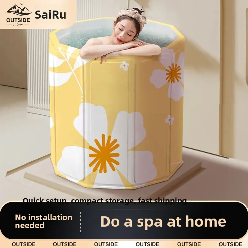 

Foldable Bath Tub for Adults And Kids No Installation Required Home Bath Tub Children's Swimming Pool Bathtub Full Body Can Sit