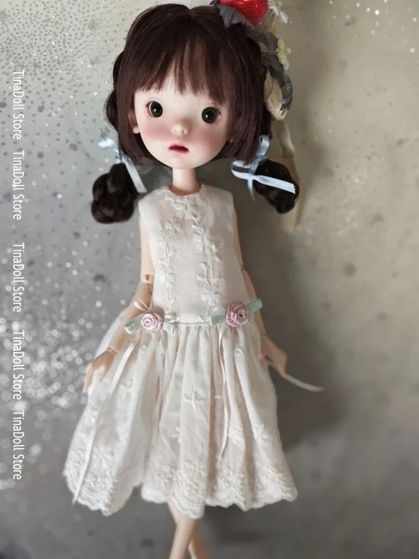 （TinaDoll Store) Landoudou/blythe rose embroidery Clothes set(one-piece dress )for Landazz Landoudou/Blythe/ob22/ob24 Doll