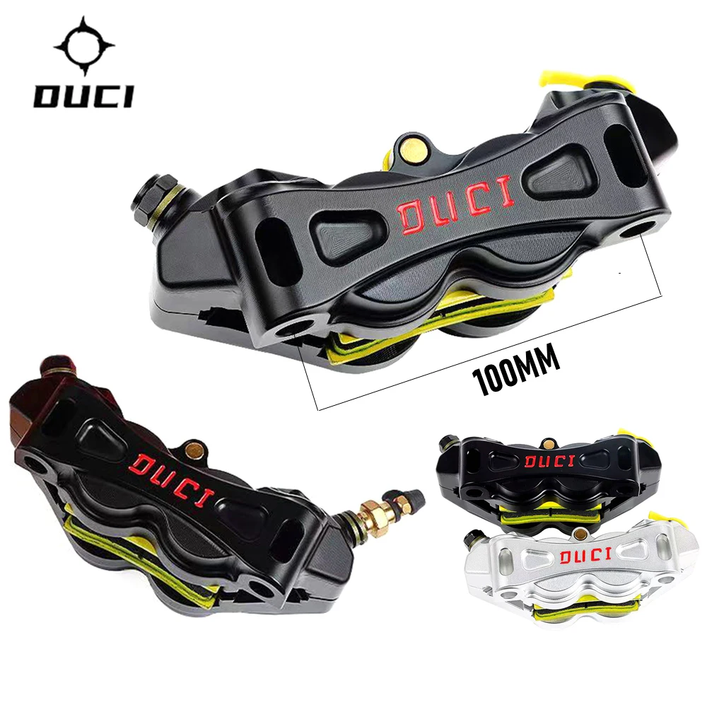 

Motorcycle Universal Front Brake Caliper 100MM Lock Point 4 Piston For NIU N1S/U+b Ninebot E/N/M Front Wheel Brake Pump Modified