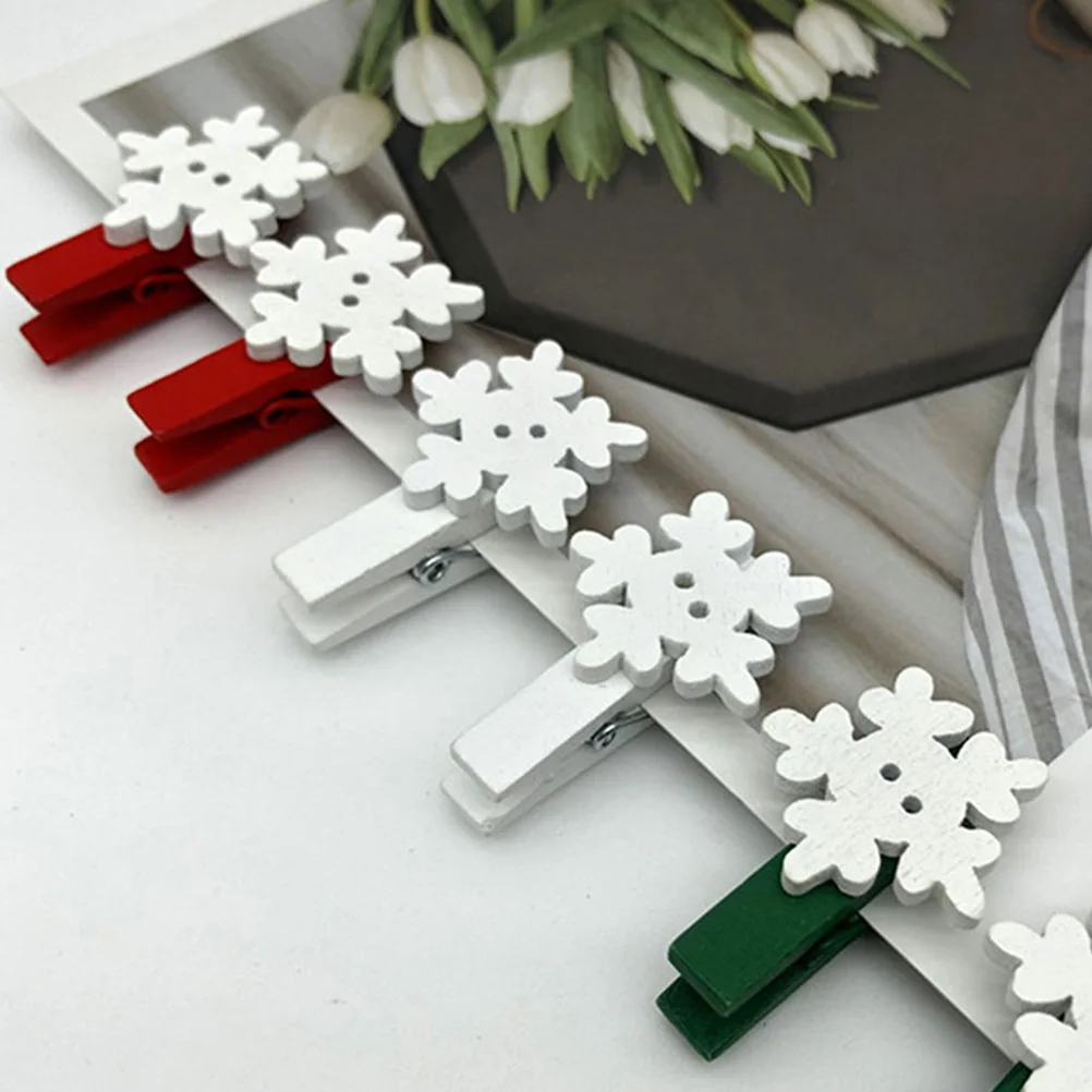 

60Pcs Christmas Wooden Photo Clothespins Mini Pegs Perfect for Holiday Decor Party Gifts Christmas Photo Clip Holder