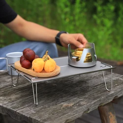 Portable Camping Table, Small Ultralight Folding Table with Aluminum Table Top and Carry Bag, Mini Barbecue Coffee Table