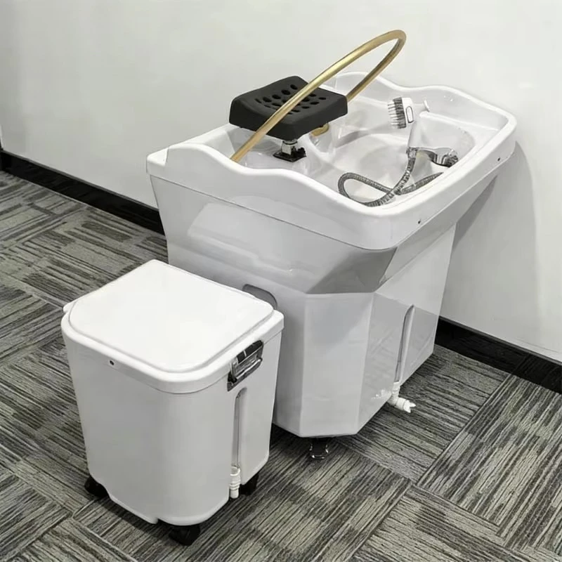 Salon Mobile Headspa Basin Portable Shampoo Bowl With Water Tank Massage Multifunctional Circulating Shampoo Sink