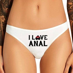 I LOVE ANAL Letters Print Underwear for Women Cute Underwear for Girls Hotwife Sexy Seamless Thong Underwear Panties for Women