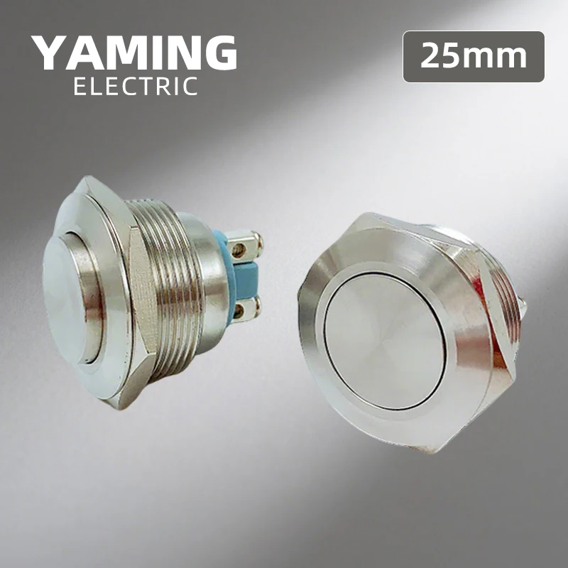 

Кнопка-переключатель из нержавеющей стали 25 мм, водонепроницаемая IP65, мгновенного действия, для дверного звонка/сигнализации, с высокой/плоской круглой головкой