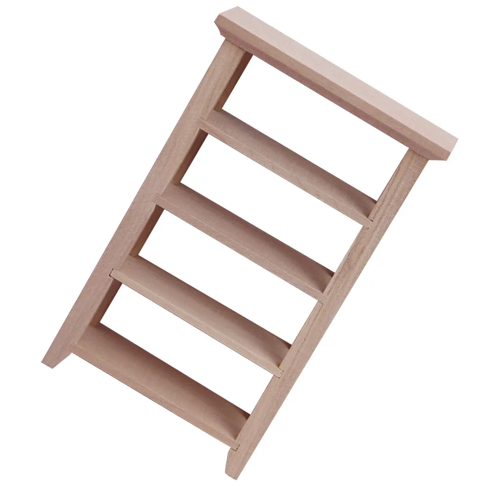 

Mini Furniture Wooden Bookshelf Smooth Stable Wood Material Decorative Mini House Ornament Miniature Bookshelf for Home Decor