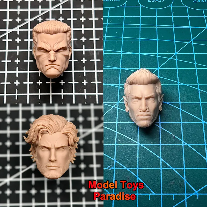 Unpainted White Model Head 1/12 Soldier Aquaman Namor Anti-hero Sub-Mariner Head Sculpt Fit 6inch ML MEZCO Action Figure Body