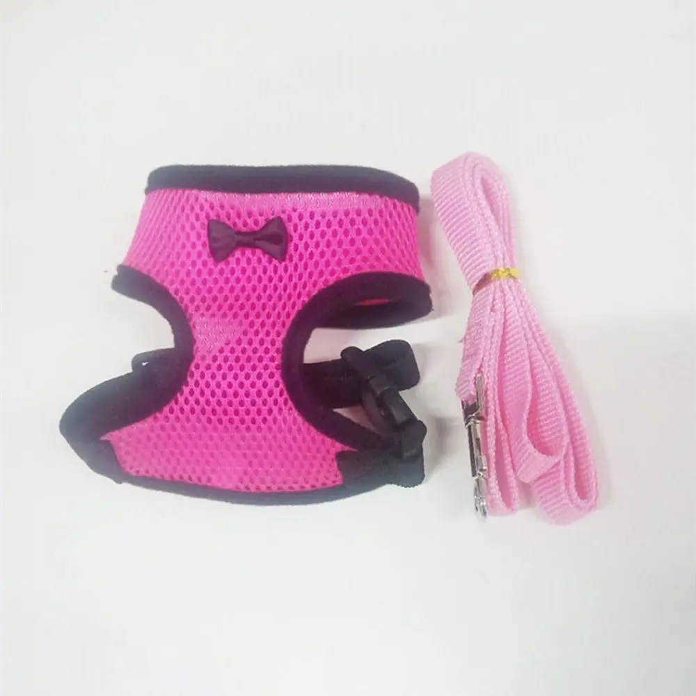 Portable Breathable Adjustable Duck Chicken Harness Comfortable Matching Collars Duck Vest Bow Soft Pet Harness Duck