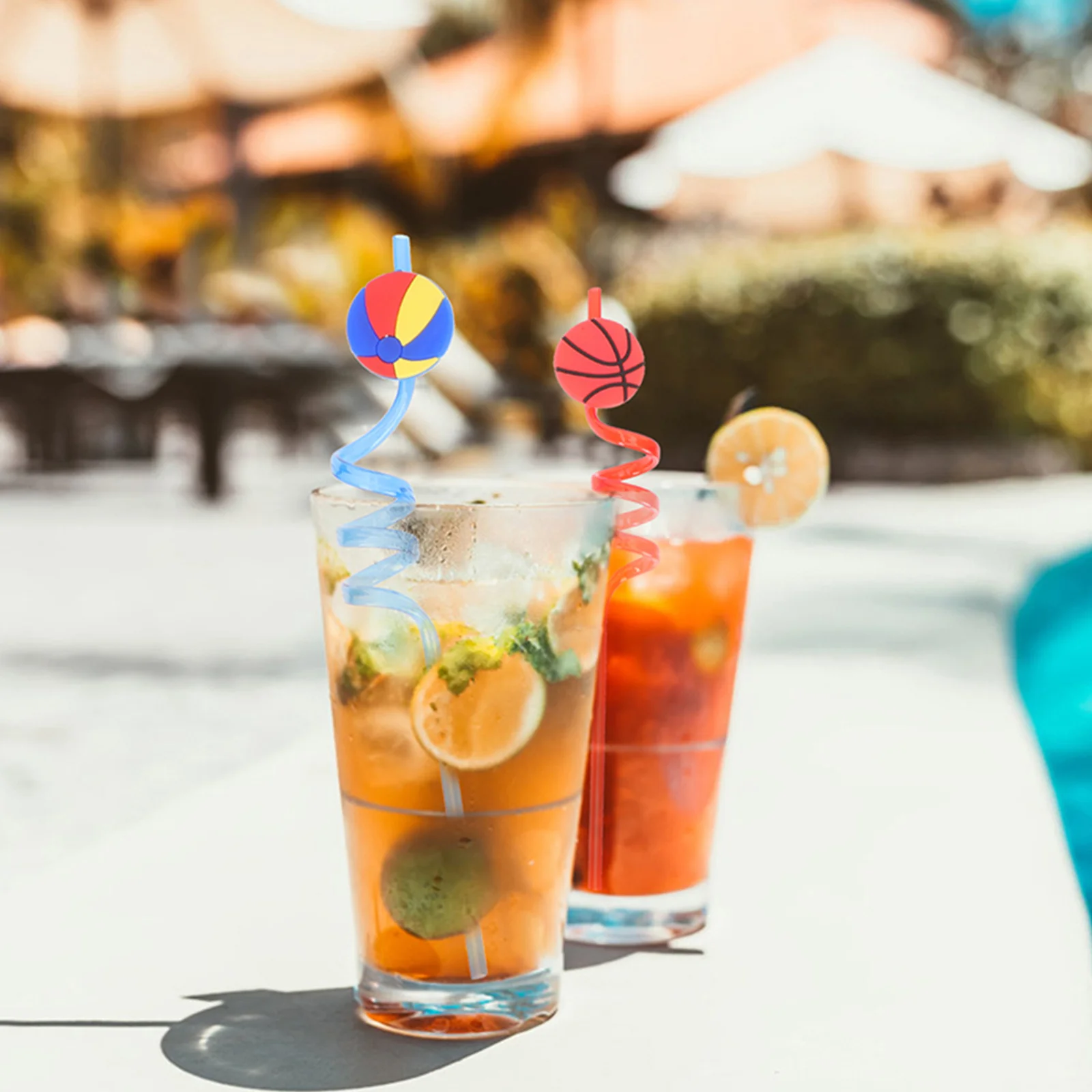 

24Pcs Sports Ball Drinking Straws Football Theme Birthday Party Supplies Creative Kids Cocktail Straws Plastic Straw