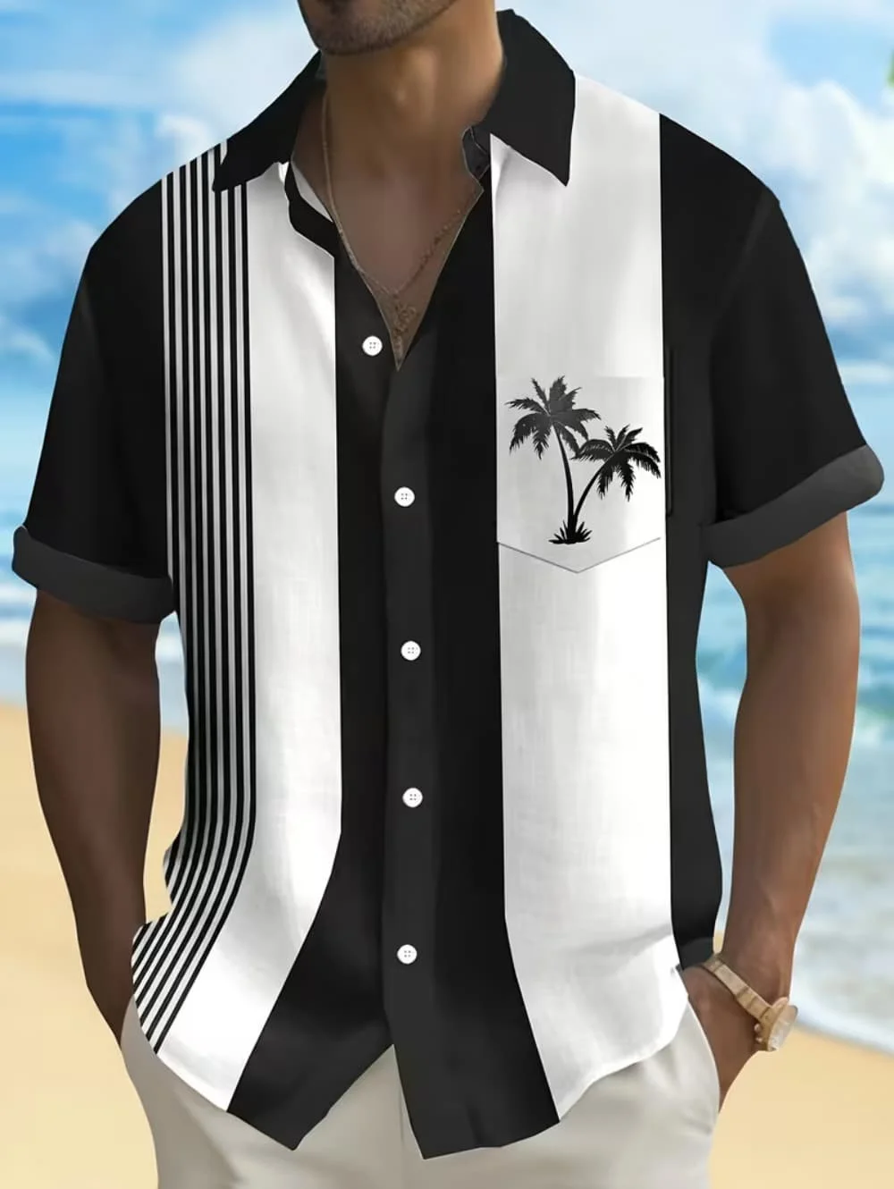 Men's Geometric Line Abstract Art Shirt Summer Shirt Button up Shirt Short Sleeve Fashion Summer Stripped 3D Print Casual Shirts