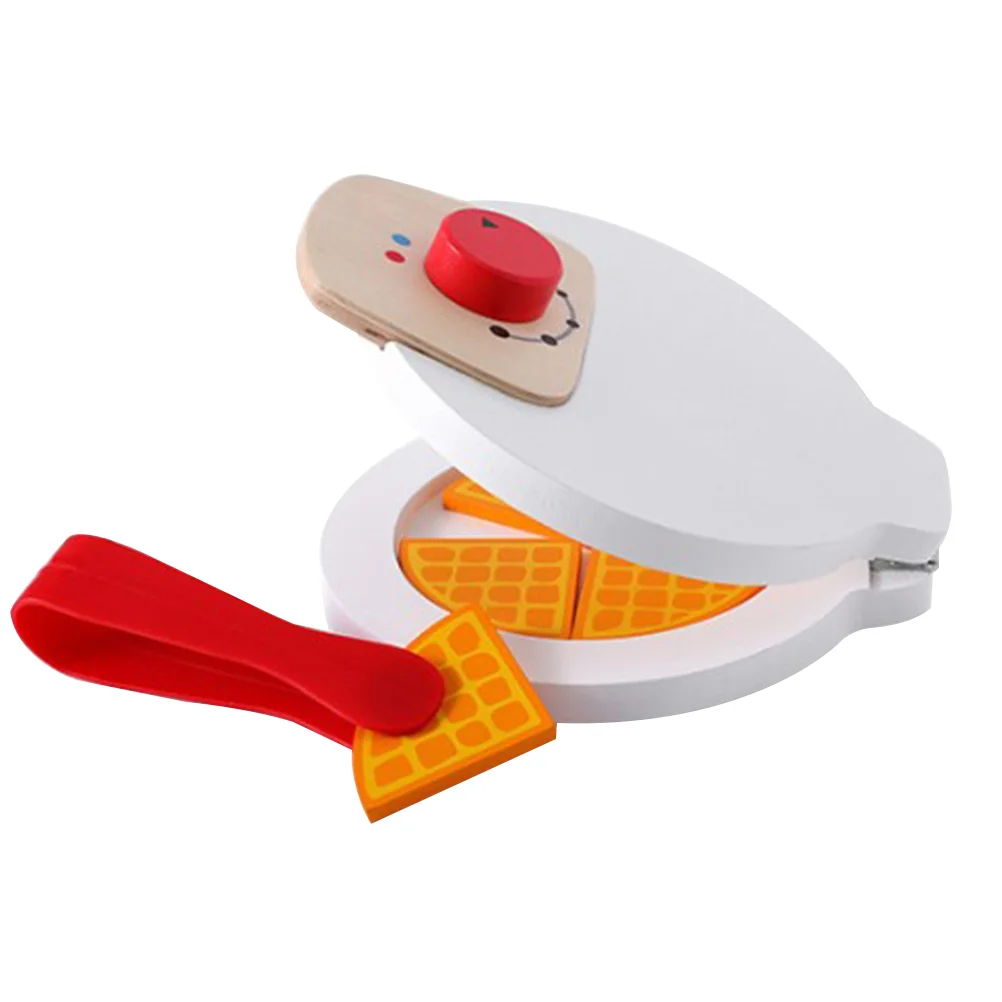 Kids Kitchen Toys Wooden Simulation Kitchen Toys Cooking Utensils Toys Pancake Machine Set (White) kid toys