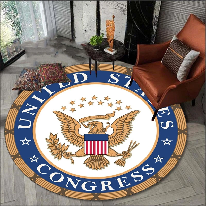 American Eagle Round Carpets In The Bedroom Children Room Rugs for Living Room Chair Mat Floor Mats Area Rug Anti-slip Door Mat