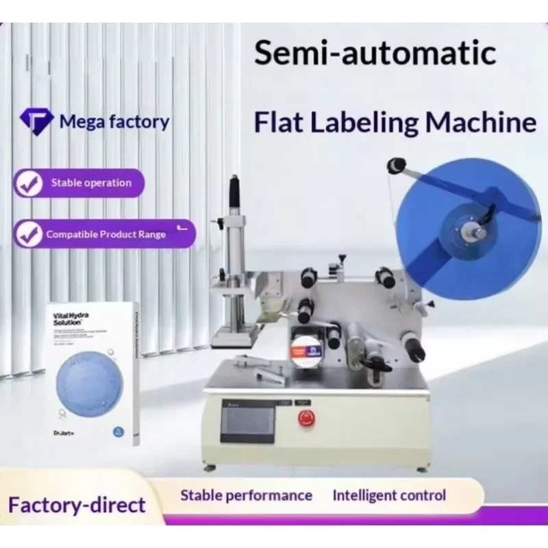 Small Manual Bag Vertical Sticker Adhesive Applicator Cans Name Box Mini Top Semi Automatic Labeling Sticker Machine