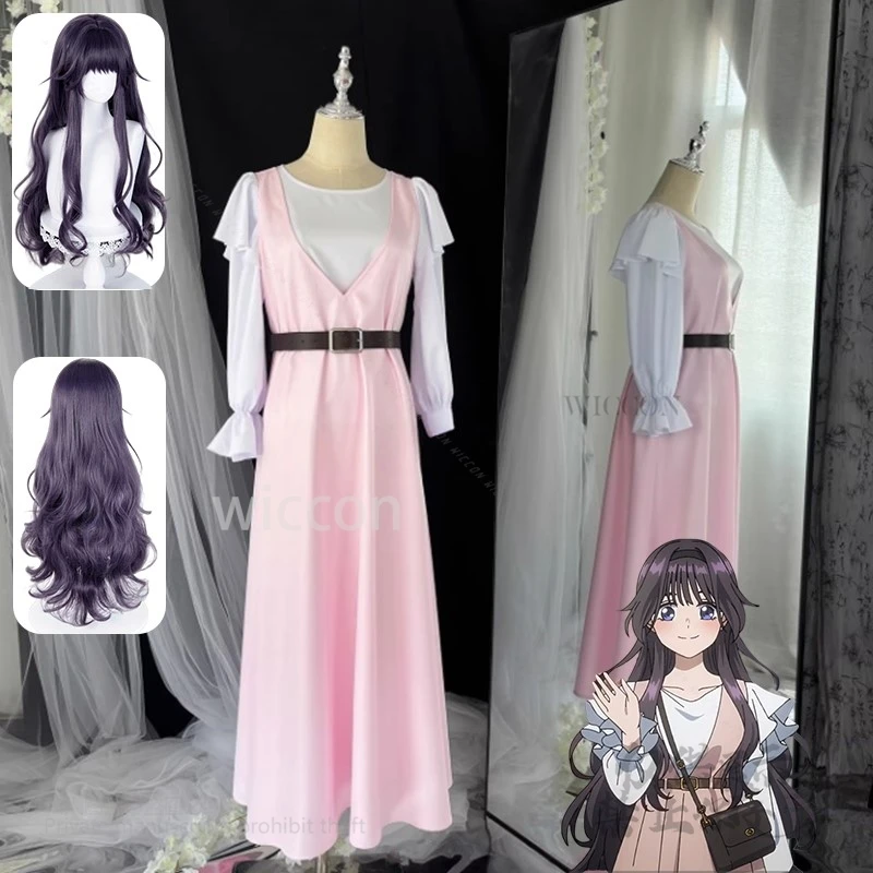 Anime la fleur parfumée fleurs avec dignité Cosplay Waguri Kaoruko Costume 【Miss Sakura】 robe rose tenue quotidienne perruque Halloween