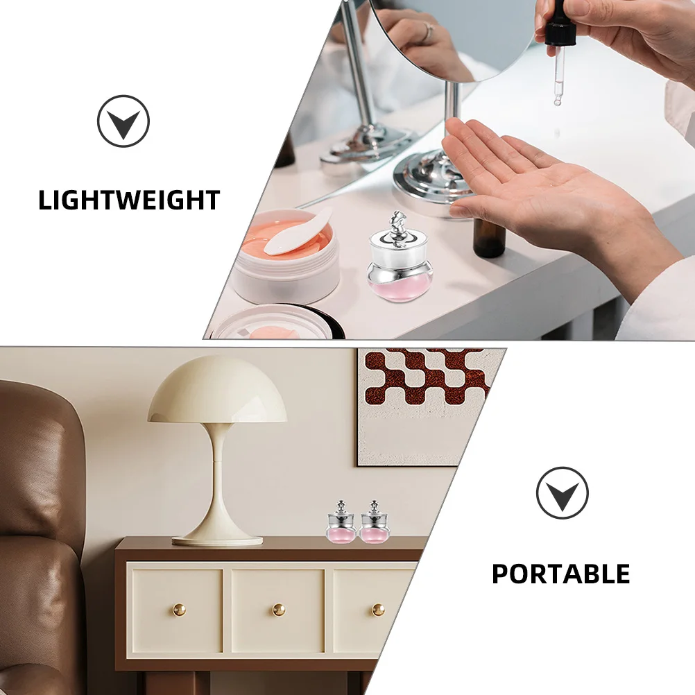 

6pcs Empty Jars Refillable Travel Cream Containers Small Acrylic Bottles Face Eye Cream Storage Wide Mouth Container