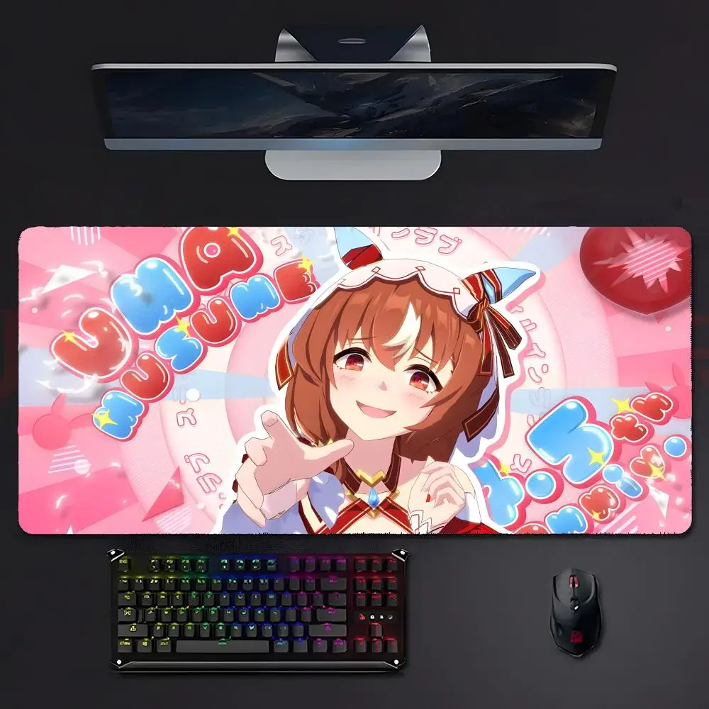 Kawaii Cute Horse Girl Anime Extra Large Thick Mouse Pad LockEdge Non-Slip Rubber Desk Mat Cute Gift for PC Laptop