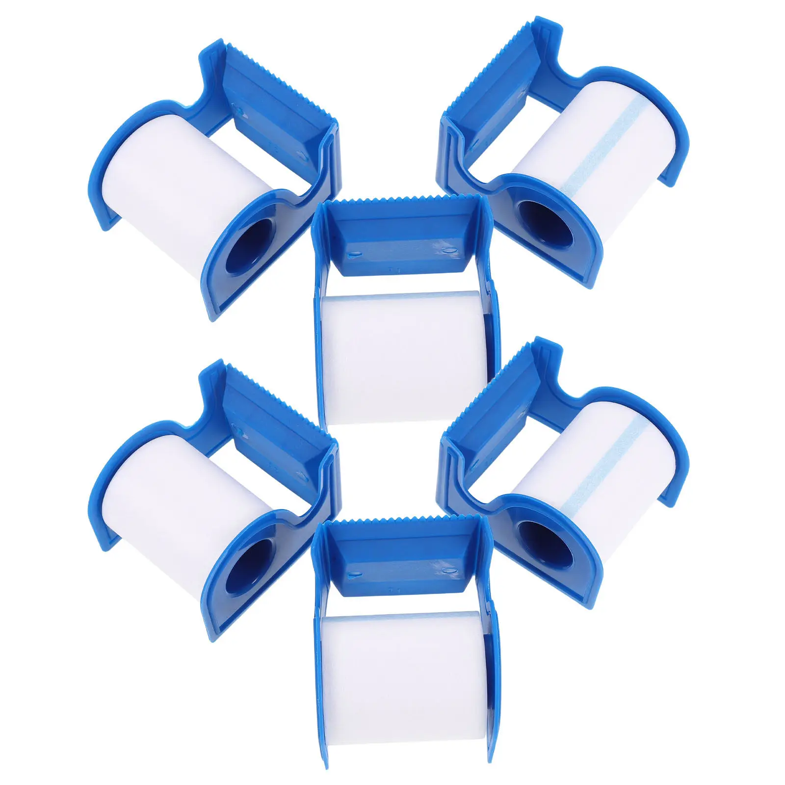 6Pcs Surgical Tape Nonwoven Tape 5Cm Dispenser Cutter Breathable Wound Care Bandage Sensitive Aid