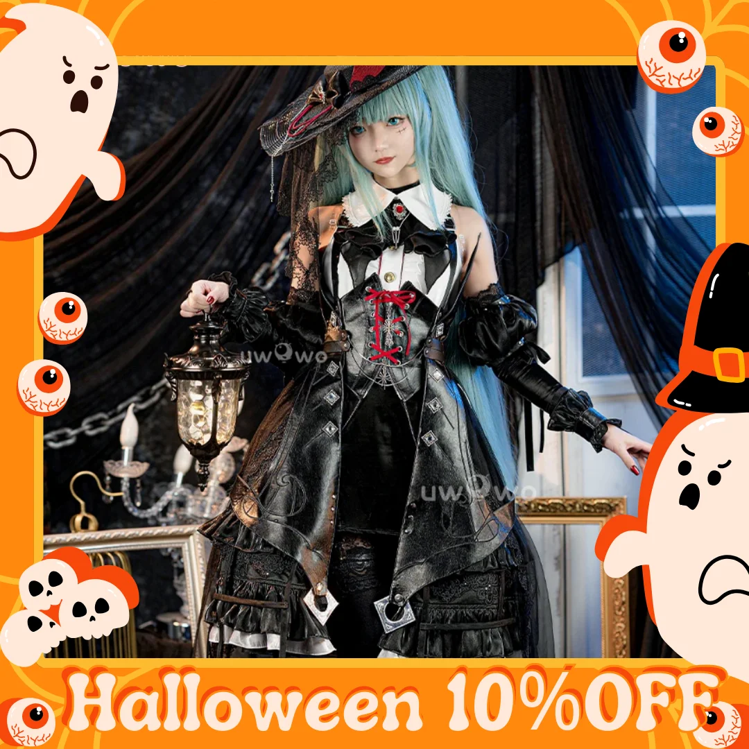 

UWOWO Mikku Cosplay Fanarts Gothic Witchh Halloween Cosplay Costumes Full Set