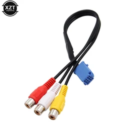 Car Video Input Line 6-pin Blue AV Port Signal Input Line 3RCA Adapter VTR Cable for Toyota Reverse Camera Adapter Cable