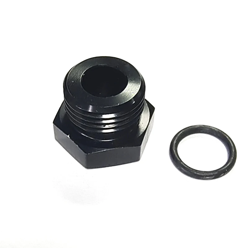 AN4 AN6 AN10 AN8 AN12 testa esagonale maschio in alluminio nero ORB O- Ring Block Off Plug raccordo accessori auto anodizzati