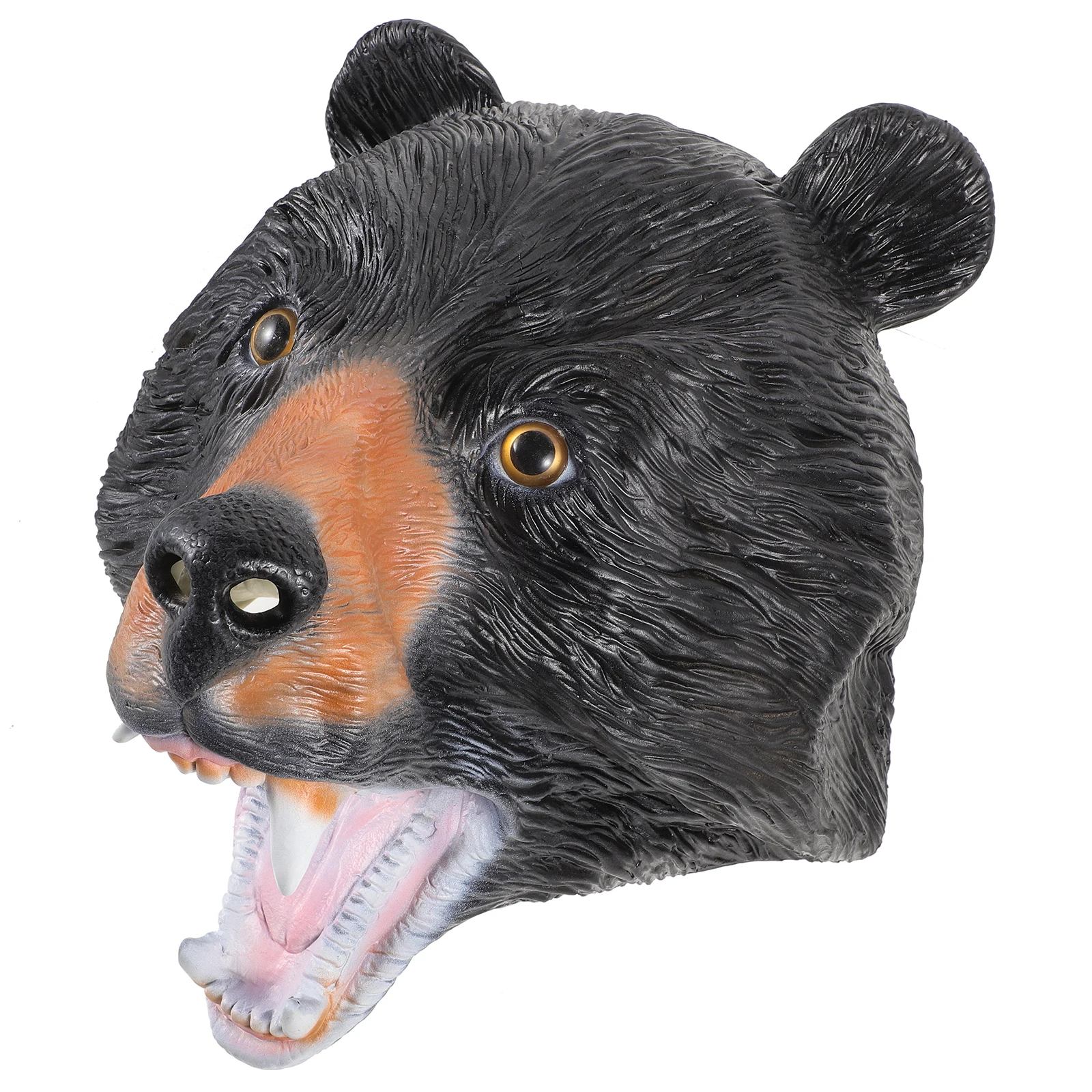 

Black Bear Mask Halloween Cosplay Costume Accessory Latex Adult Dress Up Party Masquerade Realistic Animal Roleplay Prop