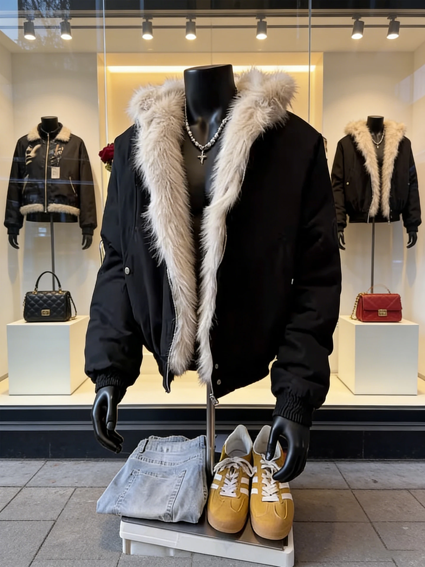 

Men's Hooded Cotton Jacket with Fur Collar Autumn Winter Warm Thickened Casual Fashion Cleanfit Style Youth Popular Moun...