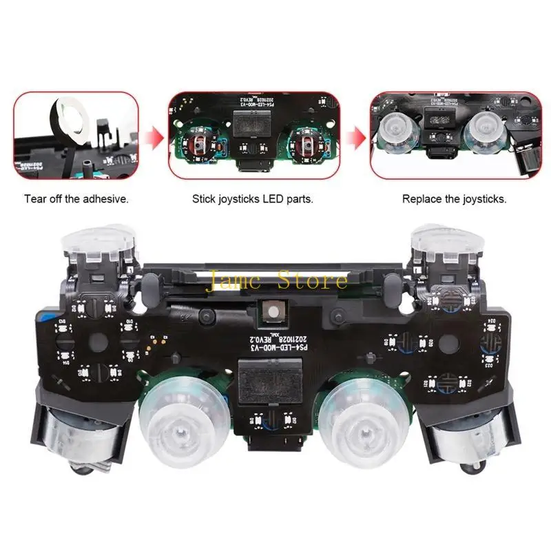 LX0B Multi-Color D-Pad Thumstick Face Button DTF LED 8 Color