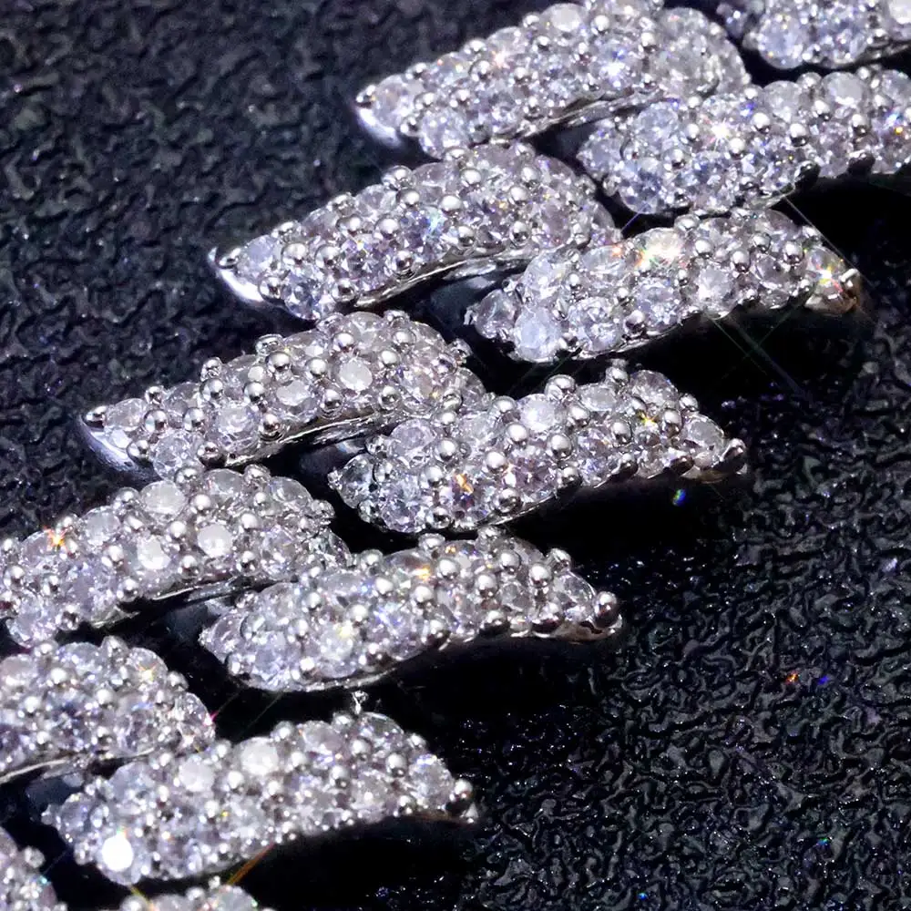 

Новый дизайн, браслет с шипами и шипами Iced Out, блестящий полный циркон, цепочки в стиле Майами Кубы, ожерелье в стиле хип-хоп