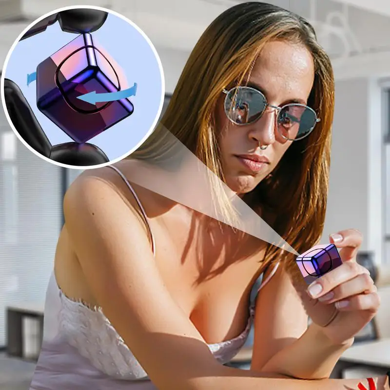 Speed Cubes Fidget Spin Top Toy Educational Spinner Gyroscope Portable Sensory Finger Cube Toy for Children Boys Girls