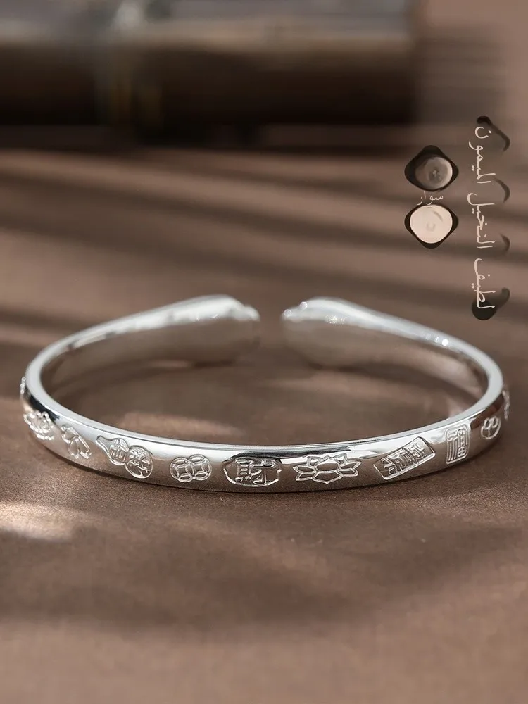 

Браслет из чистого серебра 999 пробы, привлекательный богатый дизайн, новый китайский подарок на день рождения для подруги, оригинальный дизайн, модная еврейская...