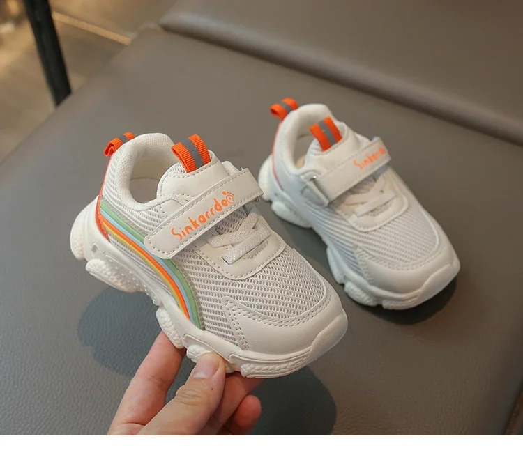 Baby-Sport-Turnschuhe für Kleinkinder, Jungen und Mädchen, kleine Kinder, Air-Mesh-Freizeitschuhe, atmungsaktiv, Regenbogen-Mode, 2025, Frühling und Herbst, Neu – Detail 5