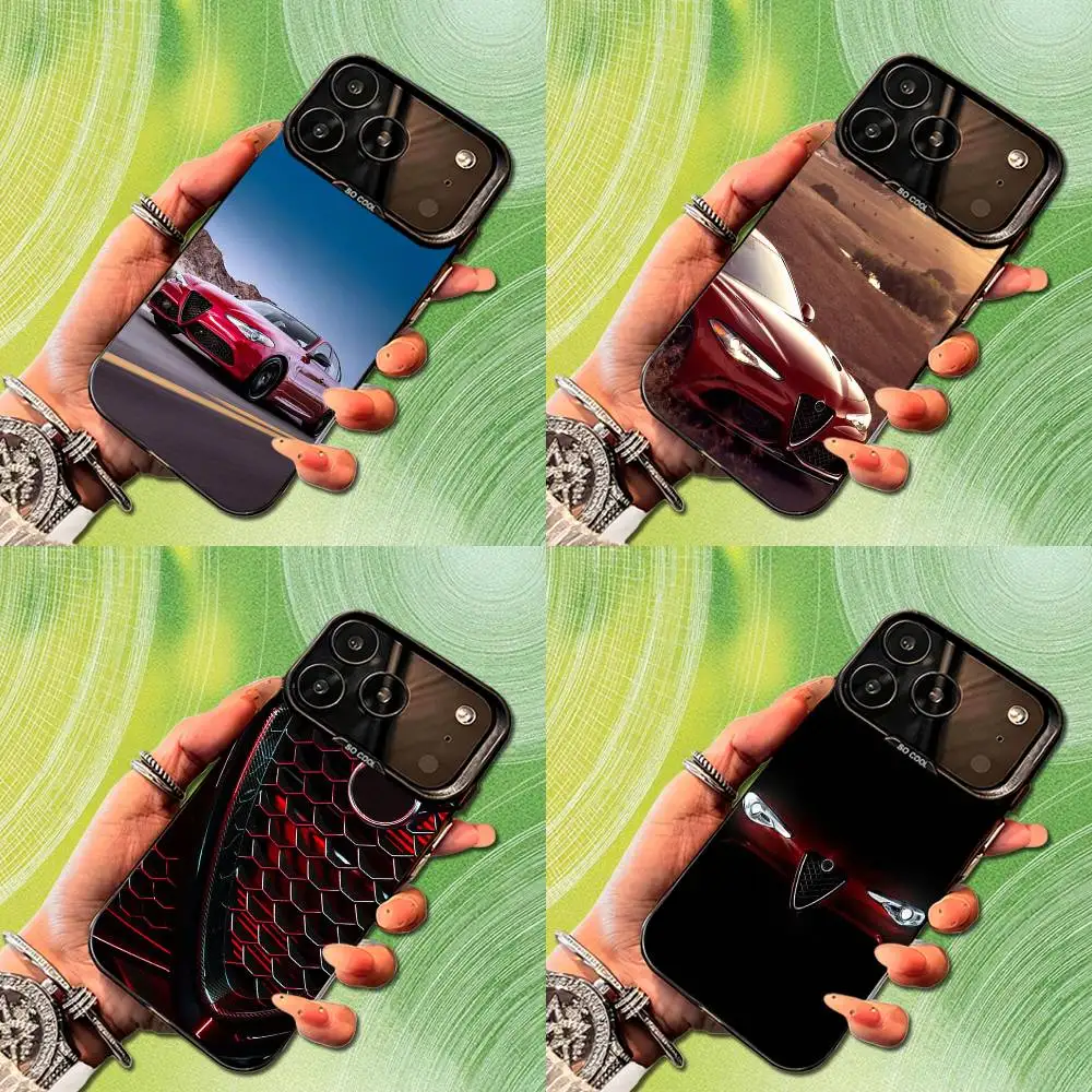 

Cool A-Alfas R-Romeo Cars Phone Case For iPhone 14,17,13,12,11,16,15,Mini,Pro,SE,XS,MAX,Black Matte Silicone Cover