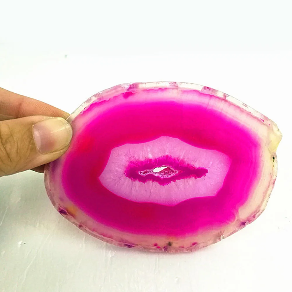 

2Pcs Polished Agate Slice 6-8cm Oval Natural Stone Decorative Ornament for Home Office Garden Decoration Agate Slice