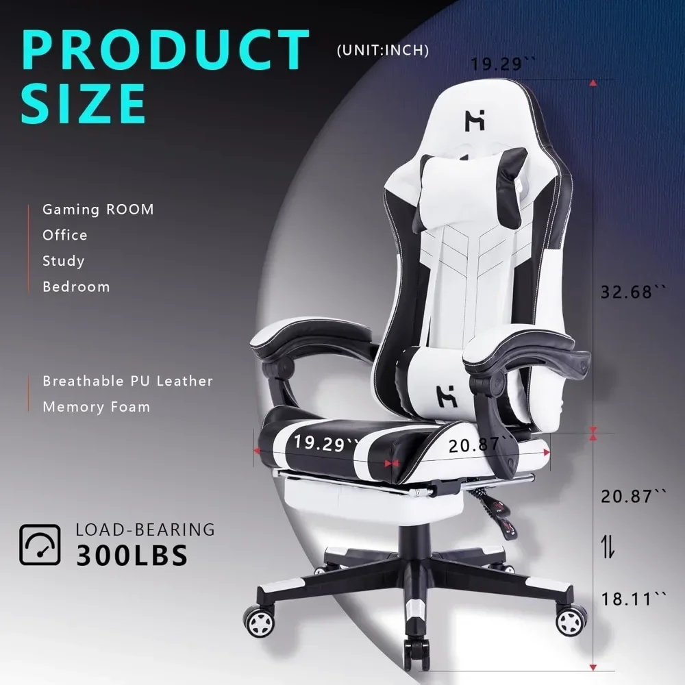 y Gaming Chair, Video Game Chair, Gamer Computer Chairs, Ergonomic Gaming Chairs for Adults with Headrest and Lumbar Support