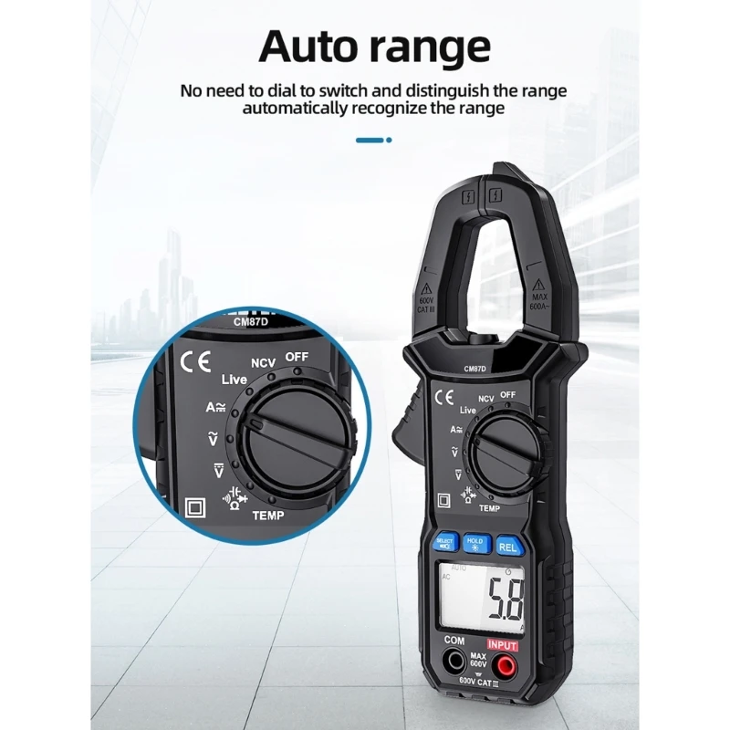 Digital Clamp Meter T-RMS 6000 Counts Multimeter Non Contact Test Auto-ranging Measures Current Temp TOP ones