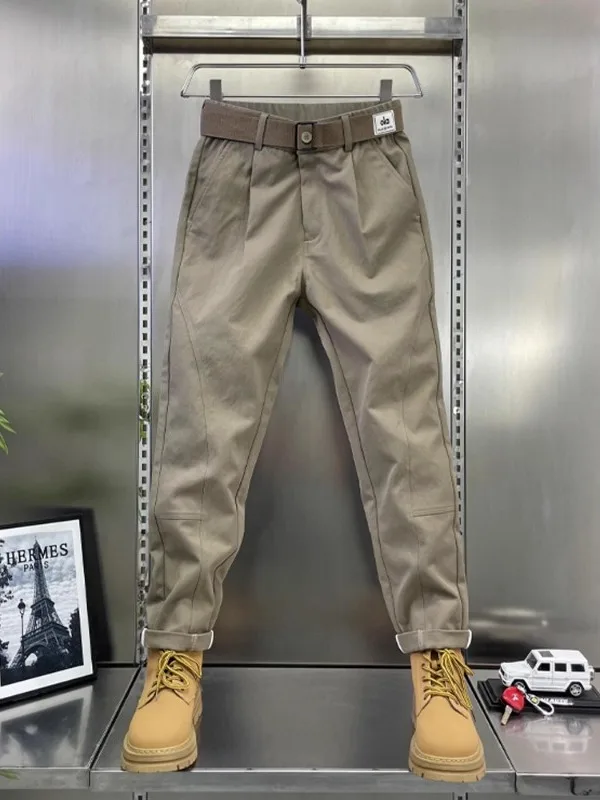 Men's Casual Straight Leg Workwear Trousers Autumn New Style Outdoor Sports Fashionable Loose Fit Polyester Fiber mid Waist
