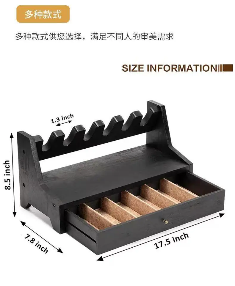 BK 17.5 In Drawer Gun Rack Made of Wood for Glock G17 G19 G22 G43X 1911 USP Sig Sauer P226 Pistol Tactical Hunting Accessory