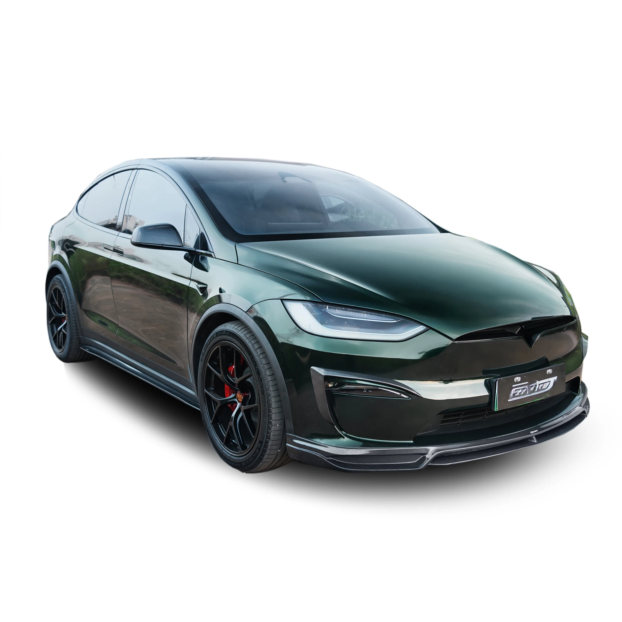 2021+ car parts for tesla model x narrow body kit front lip diffuser spoiler fender side skirt carbon fiber material