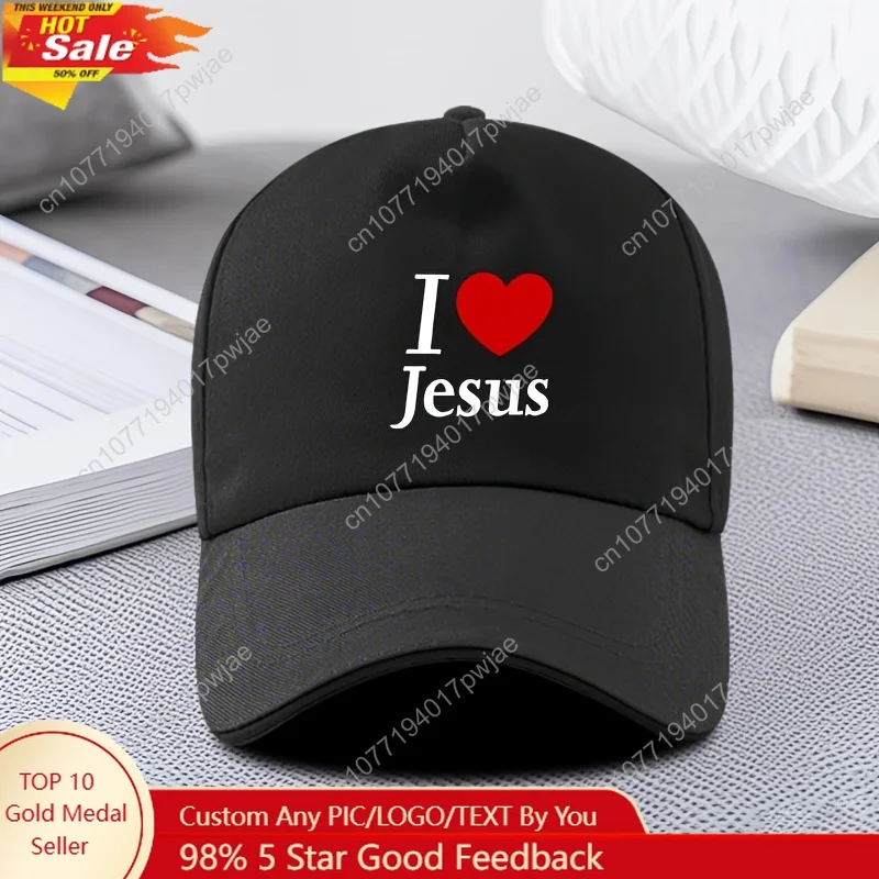 

Men's I Love Jesus Spring/Summer Lightweight Breathable Baseball Cap - Outdoor Casual, Fishing and Sun Hat, Polyester Fiber