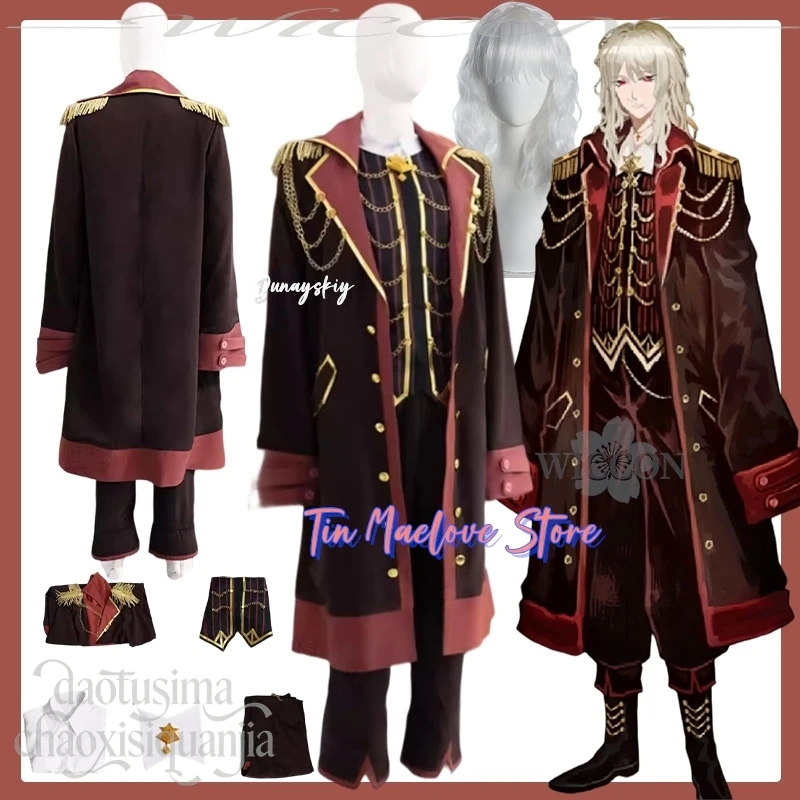 Кихот Старый Дон Кихот Косплей Аниме Игра Лимбус Компания תחlederות Daddy Униформа Крутой Панк Темно-Красный Длинное Пальто Униформа Рождество